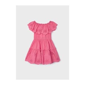 Size 7 Girls Mayoral Pink Ruffle Eyelet Dress